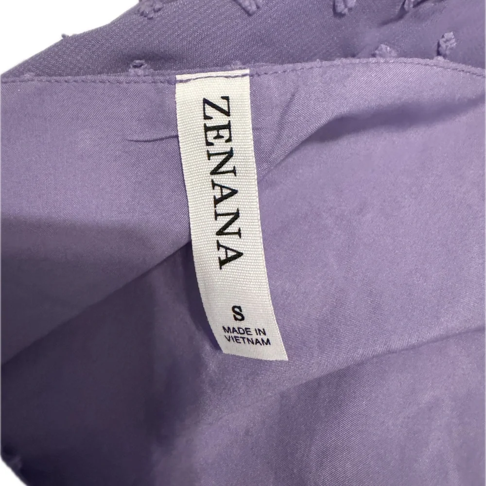 Zenana Lavender Swiss Dot Dress Size S - Picture 2 of 3